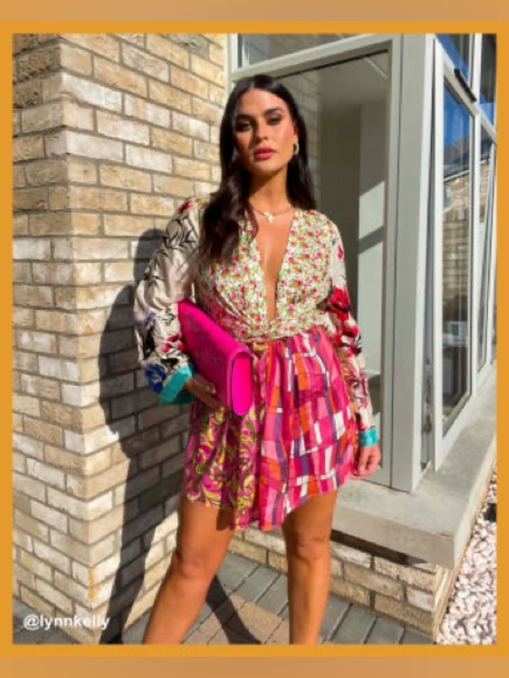 River Island Size 8 flirty kimono wrap dress block mixed prints - Picture 6 of 10